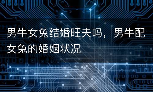 男牛女兔结婚旺夫吗，男牛配女兔的婚姻状况