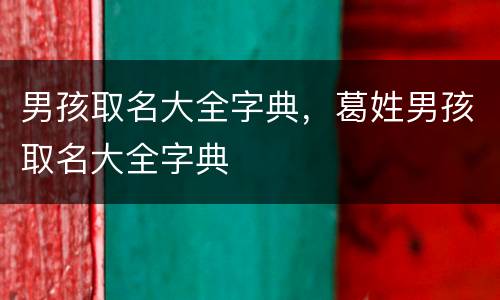 男孩取名大全字典，葛姓男孩取名大全字典