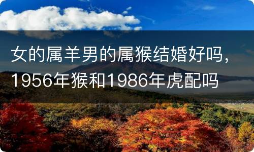 女的属羊男的属猴结婚好吗，1956年猴和1986年虎配吗