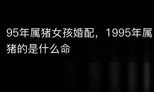 95年属猪女孩婚配，1995年属猪的是什么命