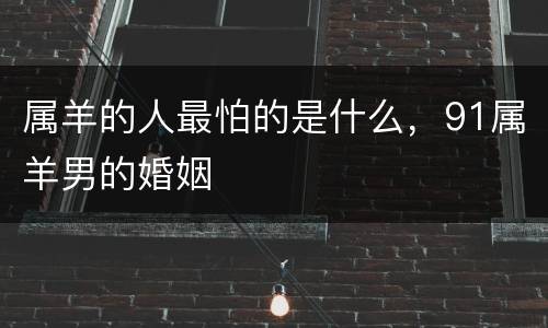 属羊的人最怕的是什么，91属羊男的婚姻