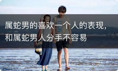 属蛇男的喜欢一个人的表现，和属蛇男人分手不容易