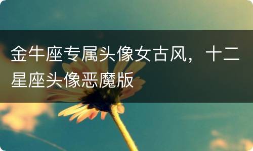 金牛座专属头像女古风，十二星座头像恶魔版