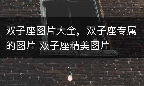双子座图片大全，双子座专属的图片 双子座精美图片