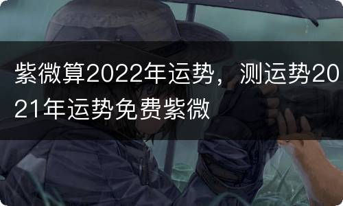 紫微算2022年运势，测运势2021年运势免费紫微