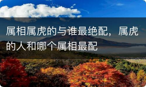 属相属虎的与谁最绝配，属虎的人和哪个属相最配