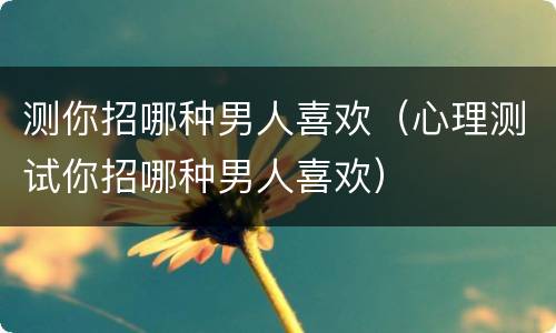 测你招哪种男人喜欢（心理测试你招哪种男人喜欢）