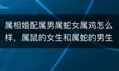 属相婚配属男属蛇女属鸡怎么样，属鼠的女生和属蛇的男生配吗？