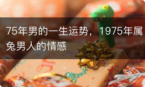 75年男的一生运势，1975年属兔男人的情感