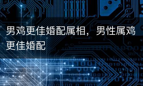 男鸡更佳婚配属相，男性属鸡更佳婚配