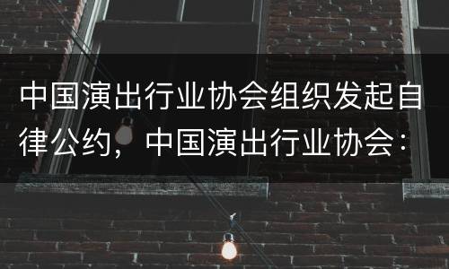 中国演出行业协会组织发起自律公约，中国演出行业协会：艺人向粉丝商业集资