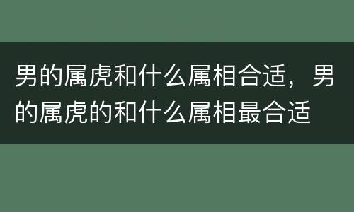 男的属虎和什么属相合适，男的属虎的和什么属相最合适