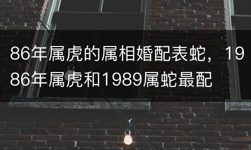 86年属虎的属相婚配表蛇，1986年属虎和1989属蛇最配