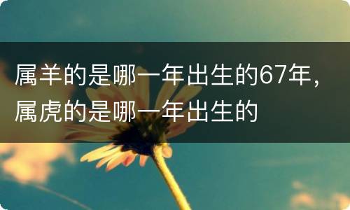 属羊的是哪一年出生的67年，属虎的是哪一年出生的