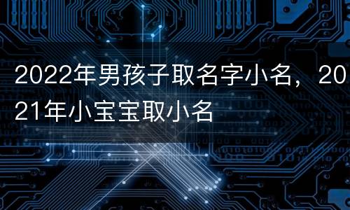 2022年男孩子取名字小名，2021年小宝宝取小名