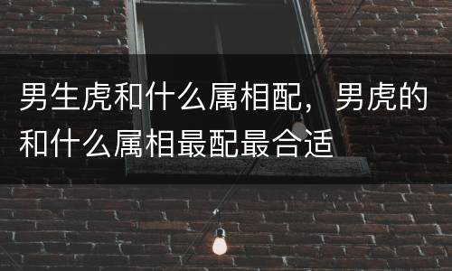 男生虎和什么属相配，男虎的和什么属相最配最合适