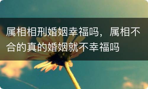属相相刑婚姻幸福吗，属相不合的真的婚姻就不幸福吗