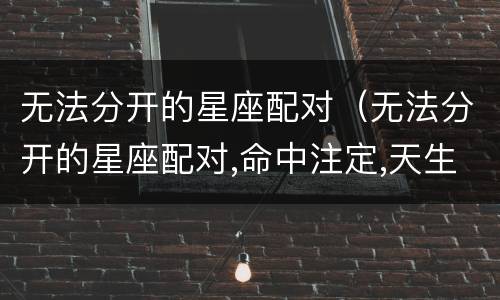 无法分开的星座配对（无法分开的星座配对,命中注定,天生一对）