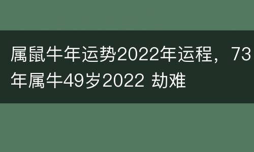 属鼠牛年运势2022年运程，73年属牛49岁2022 劫难