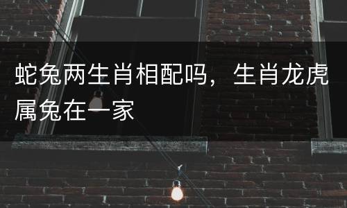 蛇兔两生肖相配吗，生肖龙虎属兔在一家