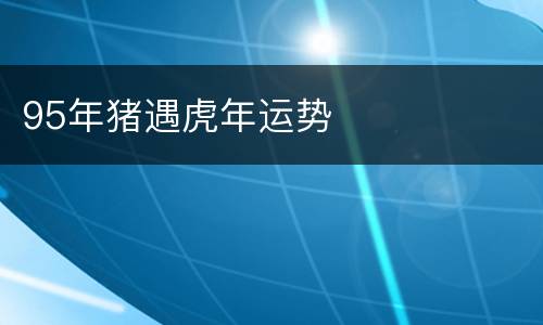 95年猪遇虎年运势