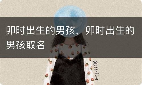 卯时出生的男孩，卯时出生的男孩取名