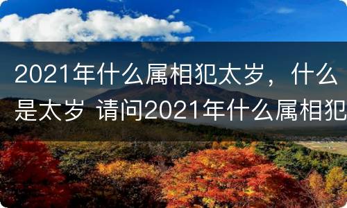 2021年什么属相犯太岁，什么是太岁 请问2021年什么属相犯太岁
