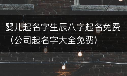 婴儿起名字生辰八字起名免费（公司起名字大全免费）