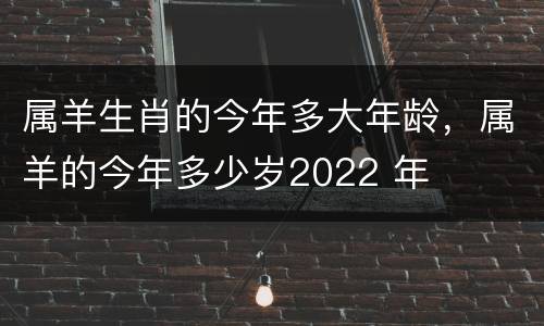 属羊生肖的今年多大年龄，属羊的今年多少岁2022 年