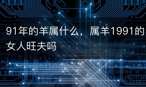 91年的羊属什么，属羊1991的女人旺夫吗