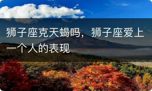 狮子座克天蝎吗，狮子座爱上一个人的表现