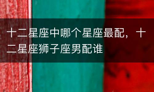 十二星座中哪个星座最配，十二星座狮子座男配谁