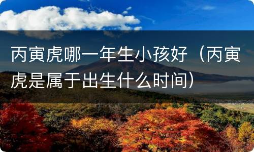 丙寅虎哪一年生小孩好（丙寅虎是属于出生什么时间）