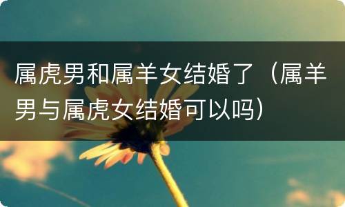 属虎男和属羊女结婚了（属羊男与属虎女结婚可以吗）