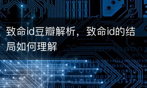 致命id豆瓣解析，致命id的结局如何理解