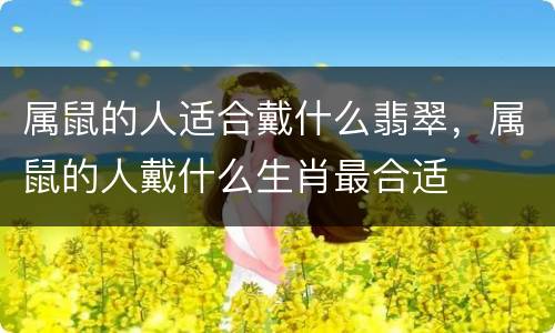 属鼠的人适合戴什么翡翠，属鼠的人戴什么生肖最合适