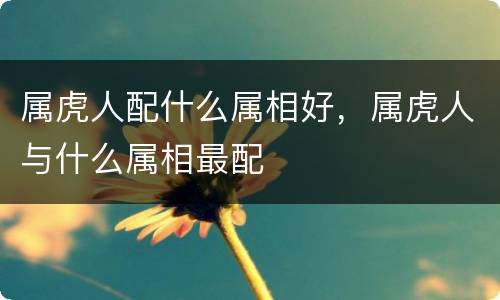 属虎人配什么属相好，属虎人与什么属相最配