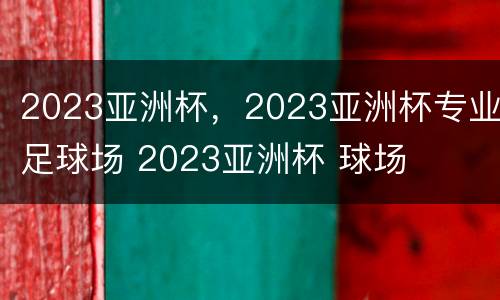 2023亚洲杯，2023亚洲杯专业足球场 2023亚洲杯 球场