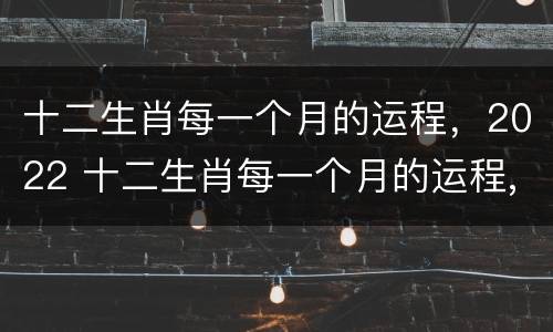 十二生肖每一个月的运程，2022 十二生肖每一个月的运程,2022年的运势