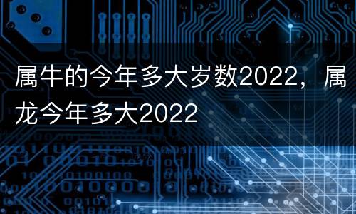 属牛的今年多大岁数2022，属龙今年多大2022