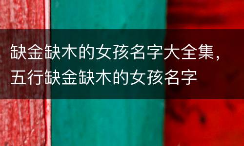 缺金缺木的女孩名字大全集，五行缺金缺木的女孩名字