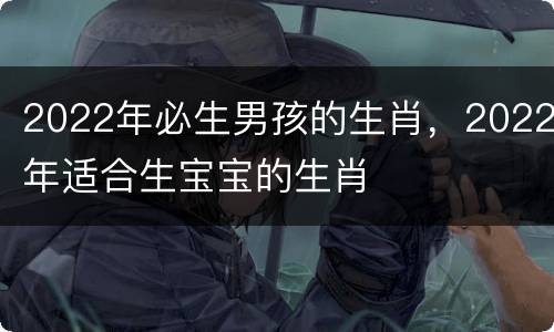 2022年必生男孩的生肖，2022年适合生宝宝的生肖