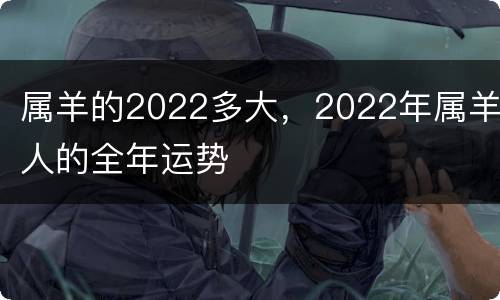 属羊的2022多大，2022年属羊人的全年运势