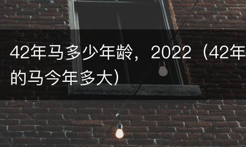 42年马多少年龄，2022（42年的马今年多大）