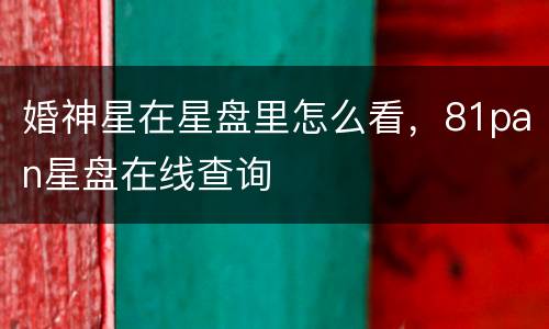 婚神星在星盘里怎么看，81pan星盘在线查询