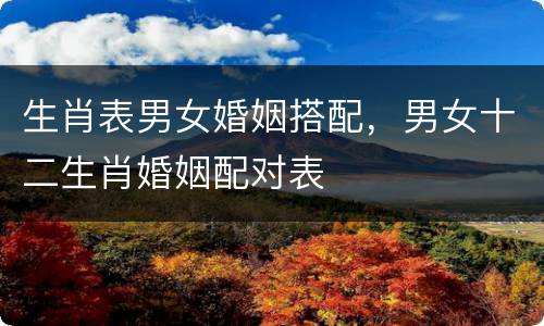 生肖表男女婚姻搭配，男女十二生肖婚姻配对表