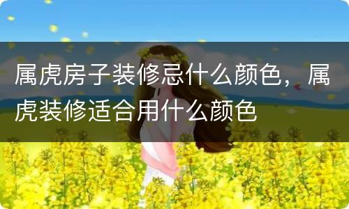 属虎房子装修忌什么颜色，属虎装修适合用什么颜色