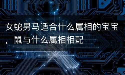 女蛇男马适合什么属相的宝宝，鼠与什么属相相配