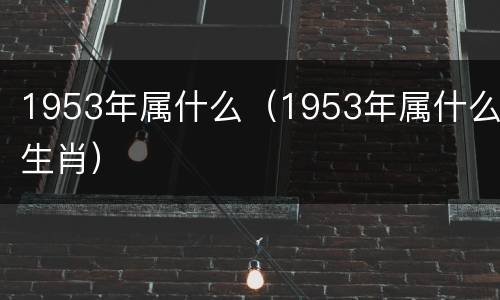 1953年属什么（1953年属什么生肖）