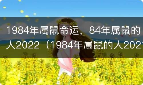 1984年属鼠命运，84年属鼠的人2022（1984年属鼠的人2021年怎么样）